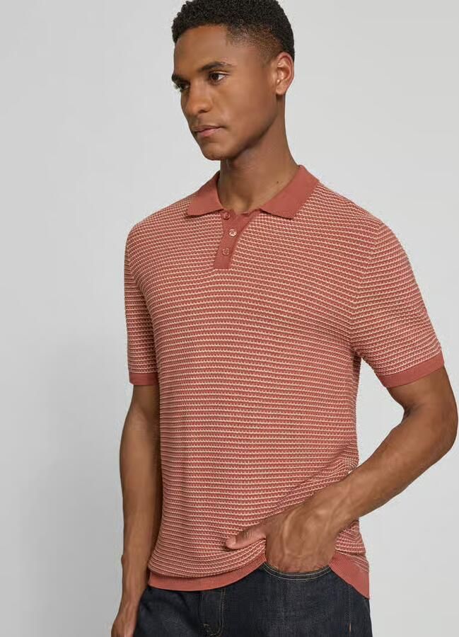 Drykorn slim fit knitwear-poloshirt met structuurpatroon model 'BRAIAN'