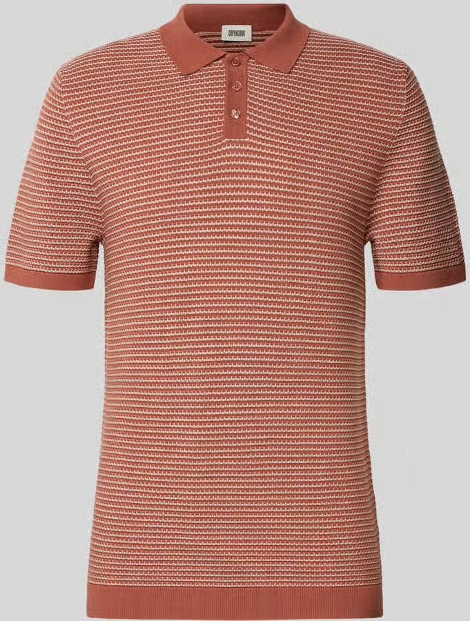 Drykorn slim fit knitwear-poloshirt met structuurpatroon model 'BRAIAN' - Foto 2