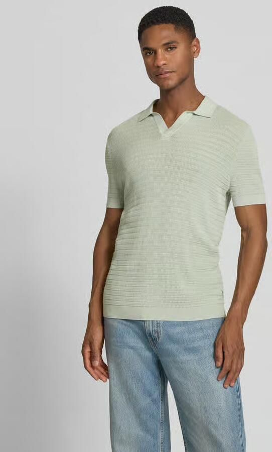Drykorn slim fit knitwear-poloshirt met structuurpatroon model 'BRAIAN' - Foto 4