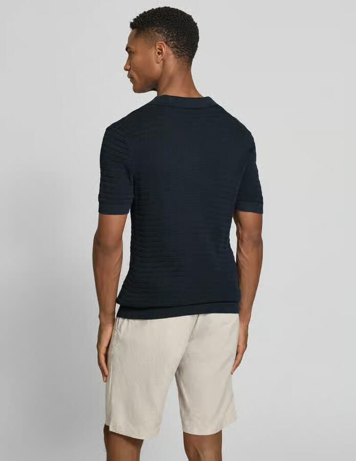 Drykorn slim fit knitwear-poloshirt met structuurpatroon model 'BRAIAN' - Foto 4