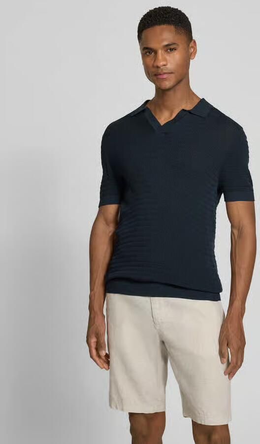 Drykorn slim fit knitwear-poloshirt met structuurpatroon model 'BRAIAN' - Foto 5