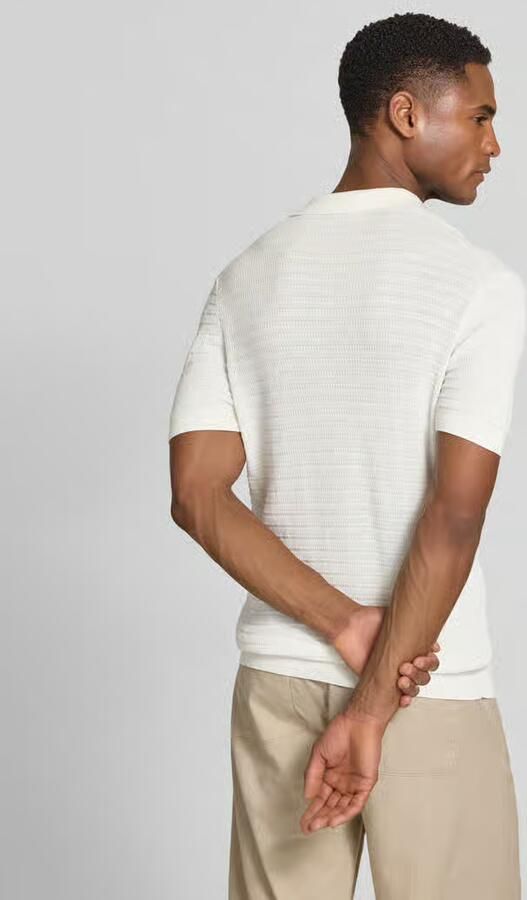 Drykorn slim fit knitwear-poloshirt met structuurpatroon model 'BRAIAN' - Foto 6