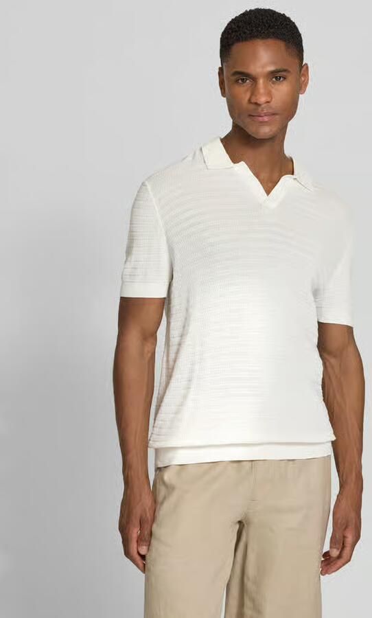 Drykorn slim fit knitwear-poloshirt met structuurpatroon model 'BRAIAN' - Foto 5