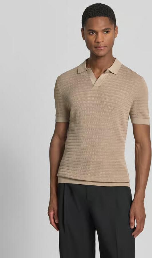 Drykorn slim fit knitwear-poloshirt met structuurpatroon model 'BRAIAN' - Foto 12