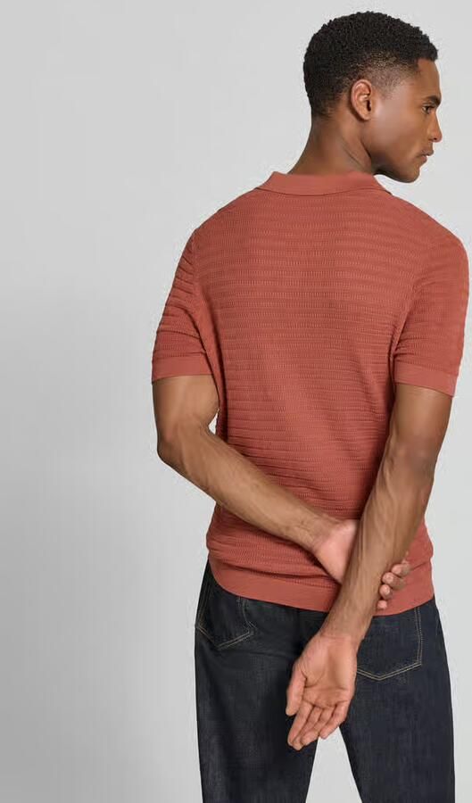 Drykorn slim fit knitwear-poloshirt met structuurpatroon model 'BRAIAN' - Foto 5