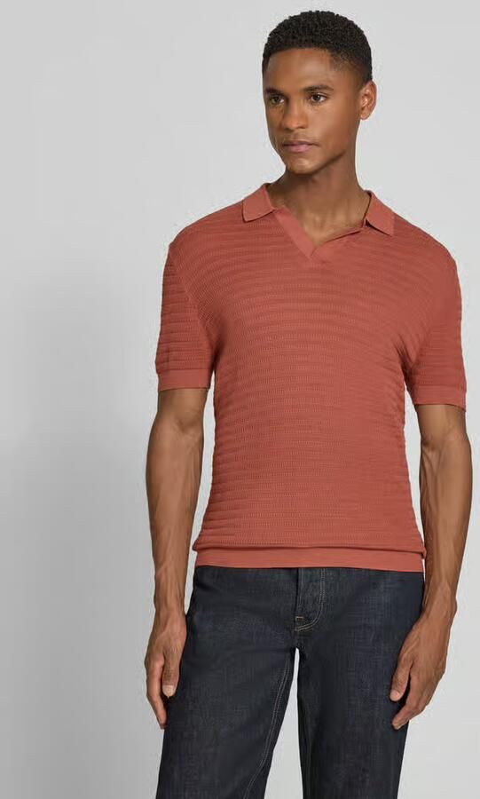 Drykorn slim fit knitwear-poloshirt met structuurpatroon model 'BRAIAN' - Foto 3