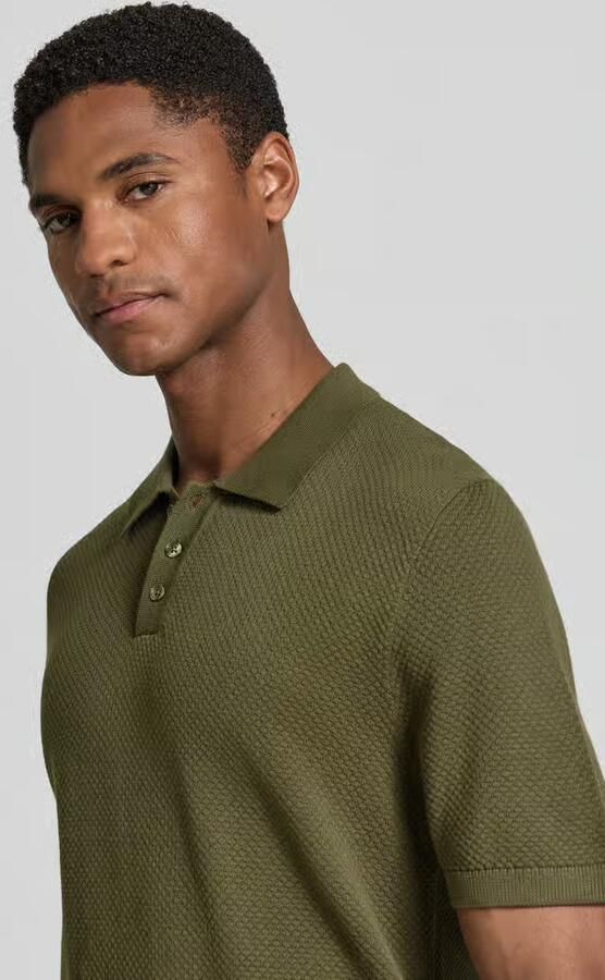 Drykorn slim fit poloshirt met korte knoopsluiting model 'TRITON'