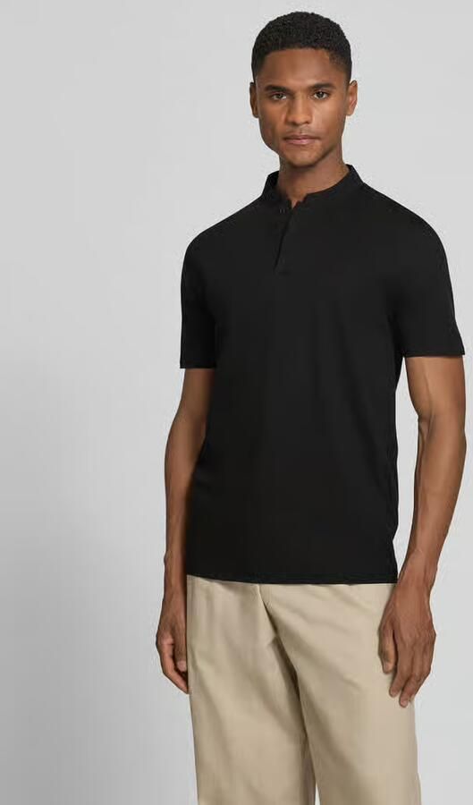 Drykorn 520101 Louis 10 T-shirt met stand-up kraag 1000 Zwart Heren - Foto 3