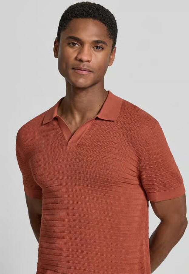 Drykorn slim fit knitwear-poloshirt met structuurpatroon model 'BRAIAN' - Foto 3