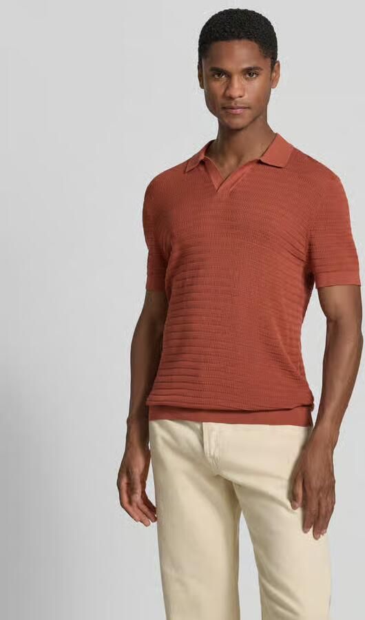 Drykorn slim fit knitwear-poloshirt met structuurpatroon model 'BRAIAN' - Foto 4