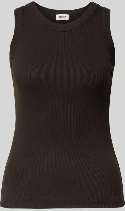 Drykorn slim fit top met ronde hals model 'Olina' - Foto 2