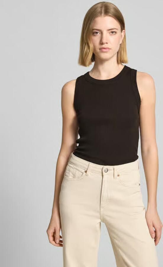 Drykorn slim fit top met ronde hals model 'Olina' - Foto 3