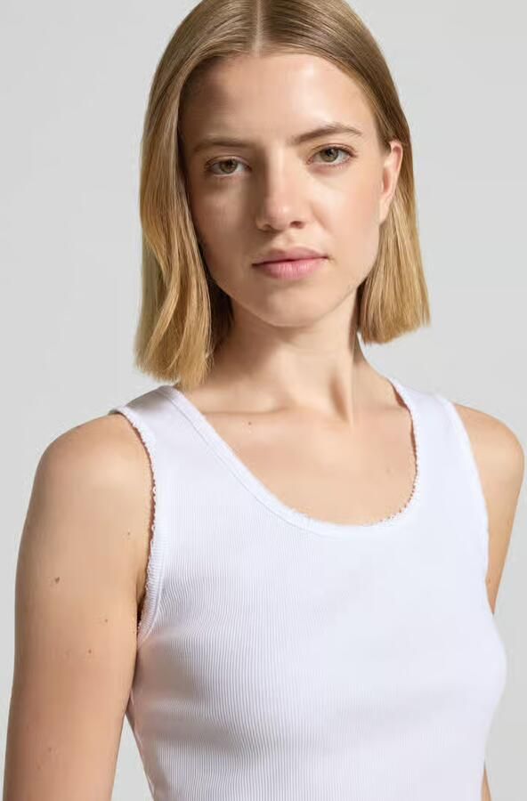 Drykorn slim fit top met sierrand model 'Tiora'