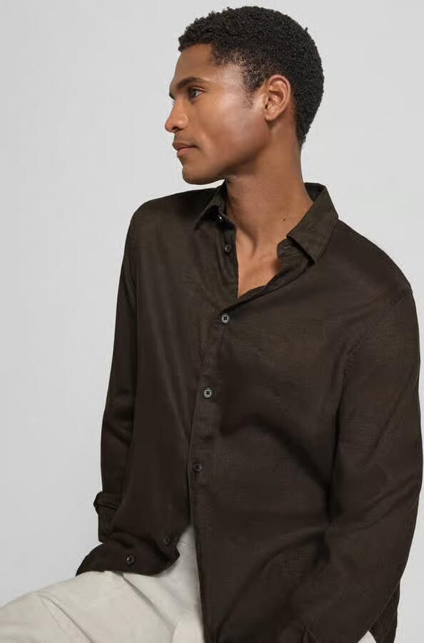 Drykorn slim fit vrijetijdshemd van linnen-katoenmengsel model 'RAMIS'