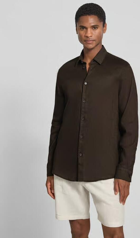 Drykorn slim fit vrijetijdshemd van linnen-katoenmengsel model 'RAMIS' - Foto 3
