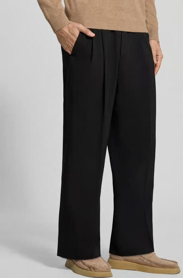 Drykorn Wide fit broek met persplooien model 'Leek' - Foto 2