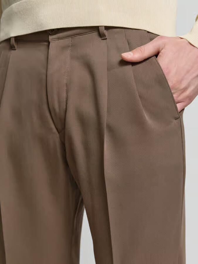 Drykorn straight fit stoffen broek van Lyocellmix model 'Leek'