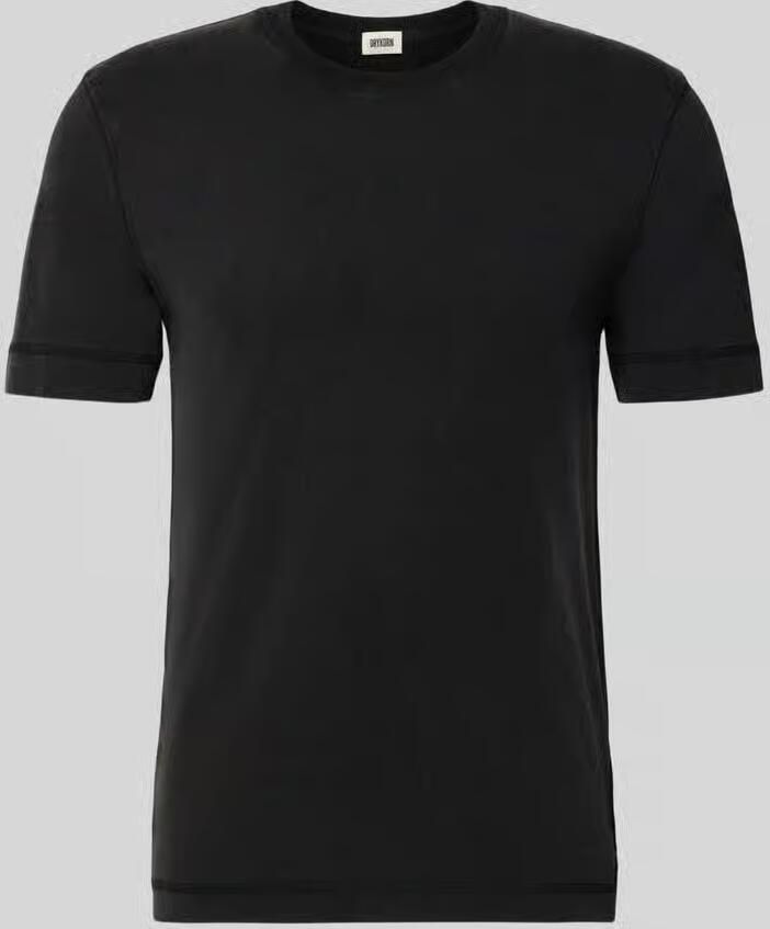 Drykorn T-shirt met geribde ronde hals model 'RAPHAEL'