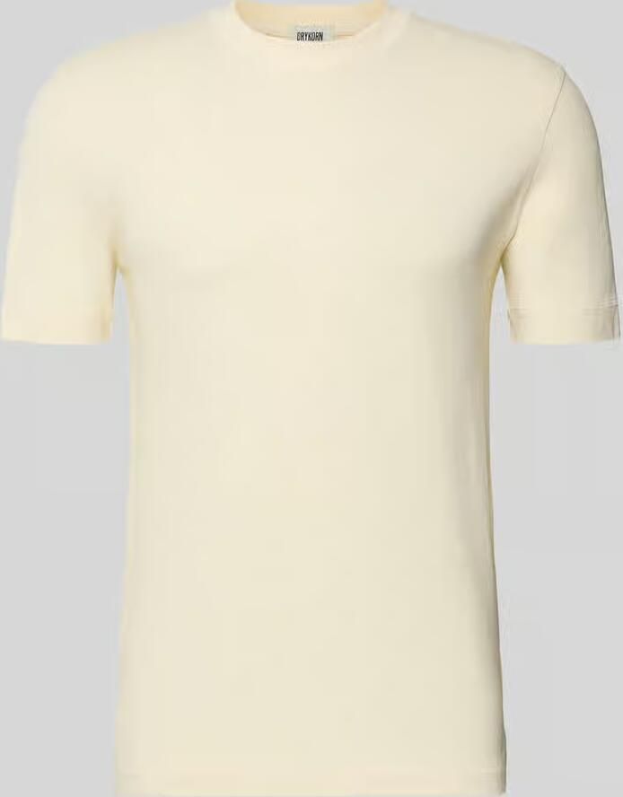 Drykorn T-shirt met geribde ronde hals
