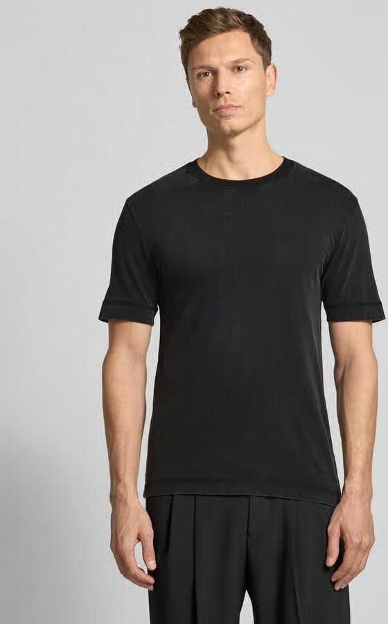 Drykorn T-shirt met geribde ronde hals model 'RAPHAEL' - Foto 2