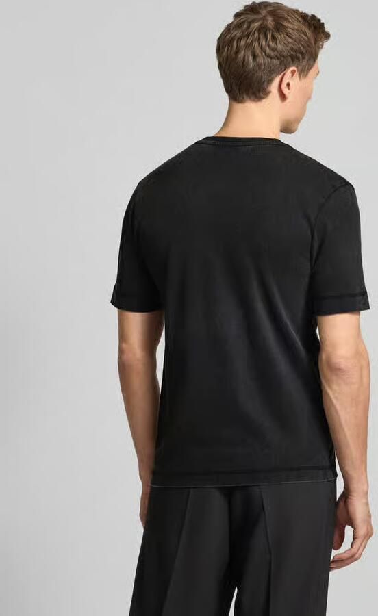Drykorn T-shirt met geribde ronde hals model 'RAPHAEL' - Foto 3