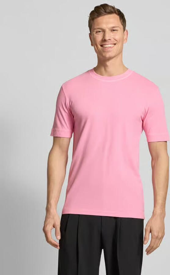 Drykorn T-shirt met geribde ronde hals - Foto 3
