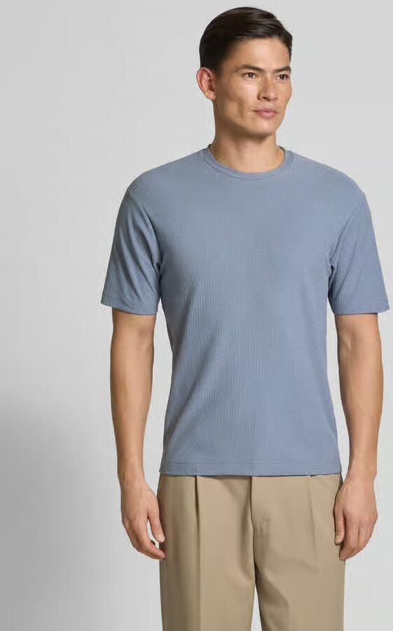 Drykorn T-shirt met geribde ronde hals model 'GILBERD' - Foto 2
