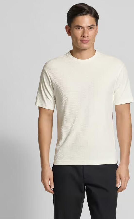 Drykorn T-shirt met geribde ronde hals model 'GILBERD' - Foto 2