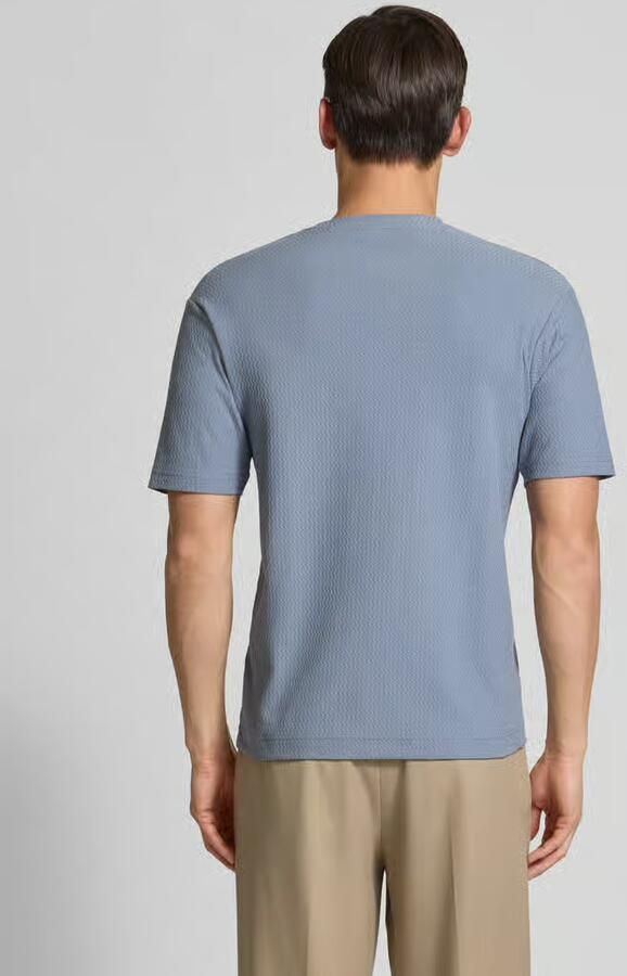 Drykorn T-shirt met geribde ronde hals model 'GILBERD'