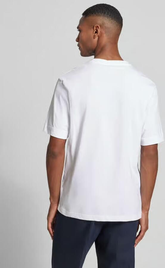 Drykorn T-shirt met geribde ronde hals model 'RAPHAEL'