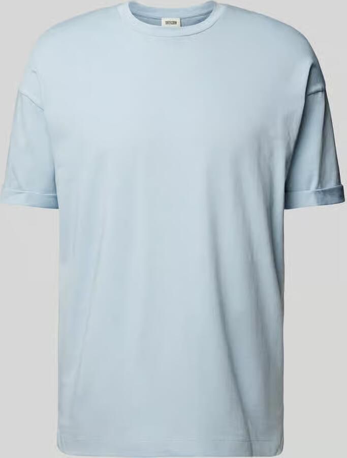 Drykorn T-shirt met geribde ronde hals model 'THILO' - Foto 2