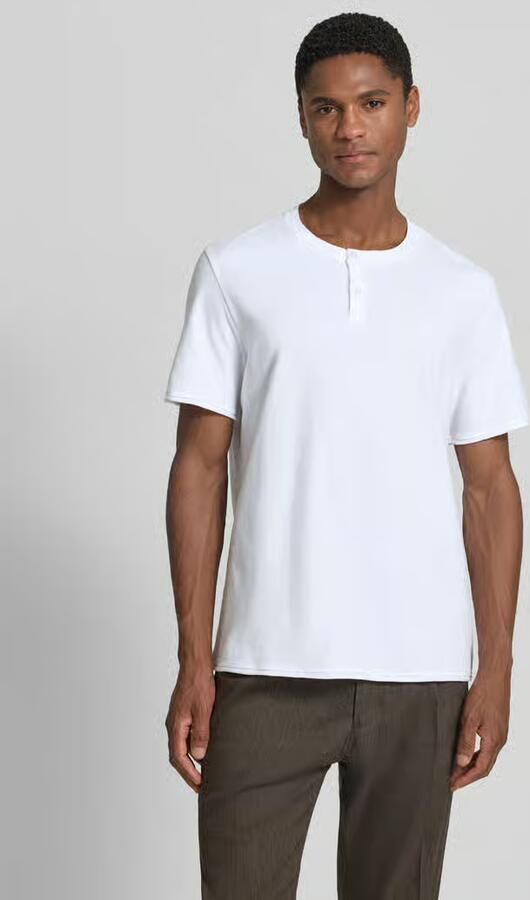 Drykorn T-shirt met korte knoopsluiting model 'ENIL' - Foto 3
