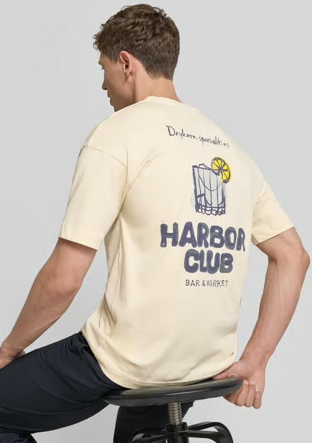 Drykorn T-shirt met motiefprint en ronde hals