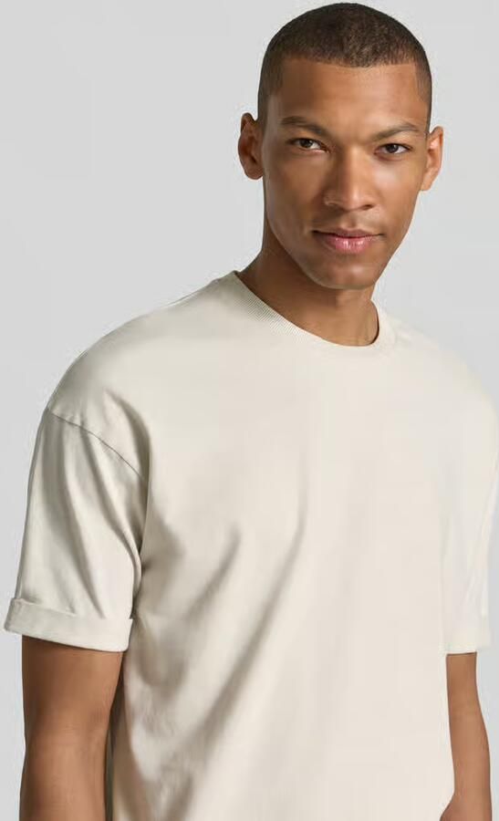 Drykorn T-shirt met mouwomslag en ronde hals