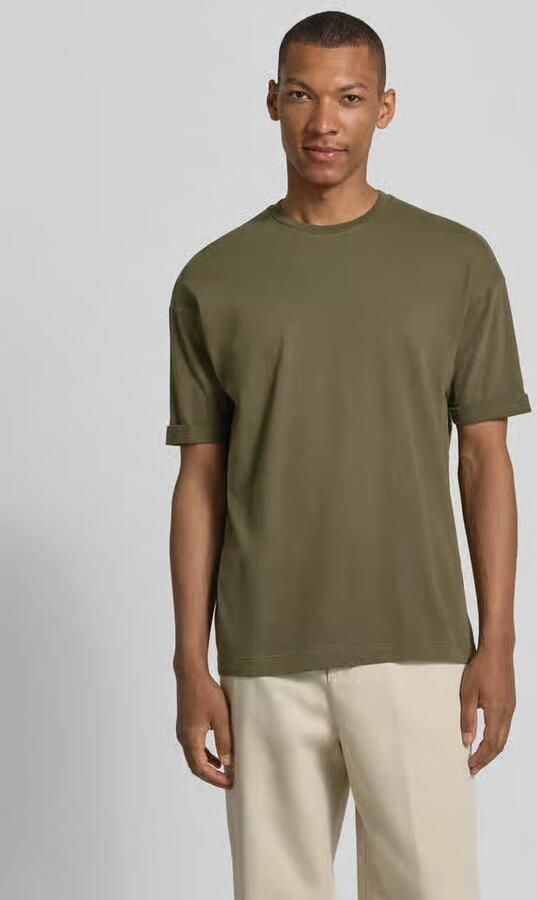 Drykorn T-shirt met mouwomslag en ronde hals - Foto 2