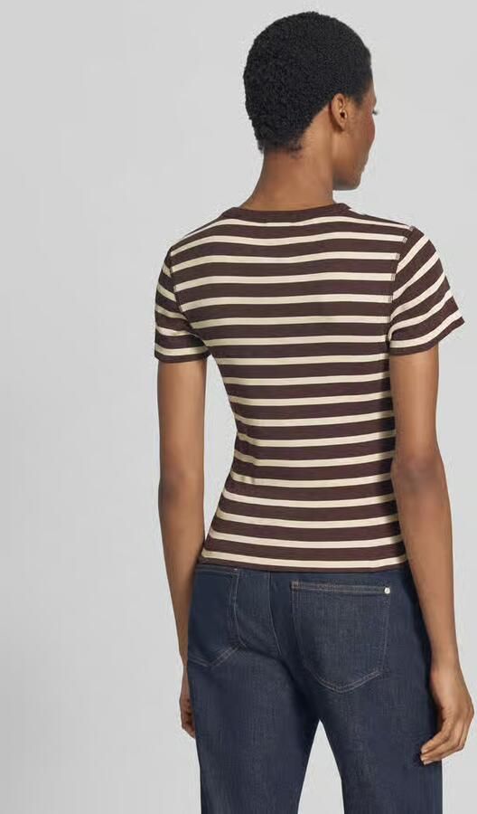 Drykorn T-shirt met riblook model 'KOALE' - Foto 3