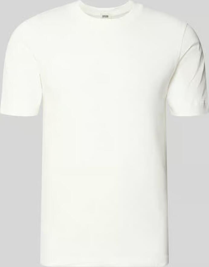 Drykorn T-shirt met geribde ronde hals model 'RAPHAEL'