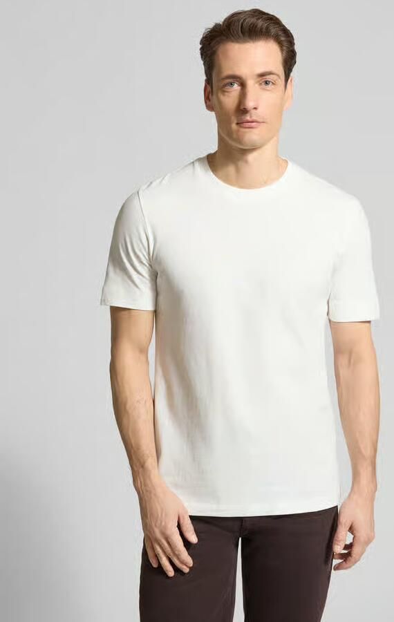 Drykorn T-shirt met geribde ronde hals model 'RAPHAEL' - Foto 4