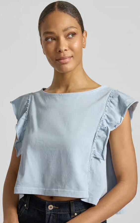Drykorn T-shirt met vlindermouwen model 'MIRIEL'