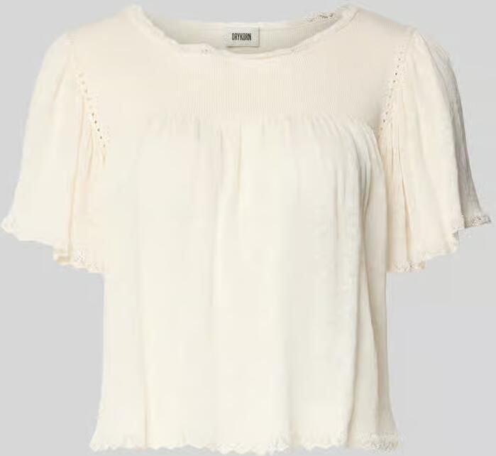 Drykorn T-shirt van linnenmix met kant model 'TAYLIE' - Foto 2