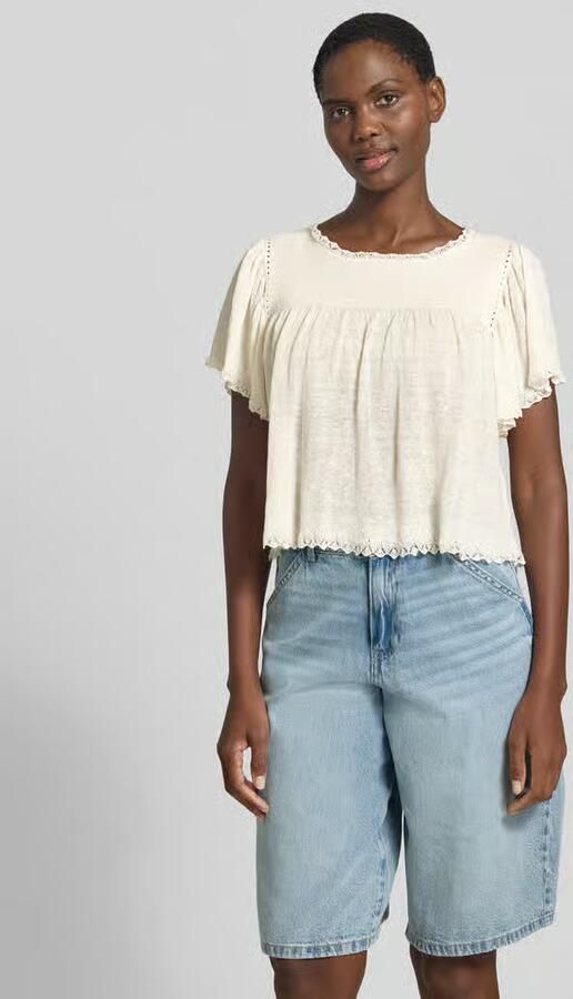 Drykorn T-shirt van linnenmix met kant model 'TAYLIE' - Foto 3