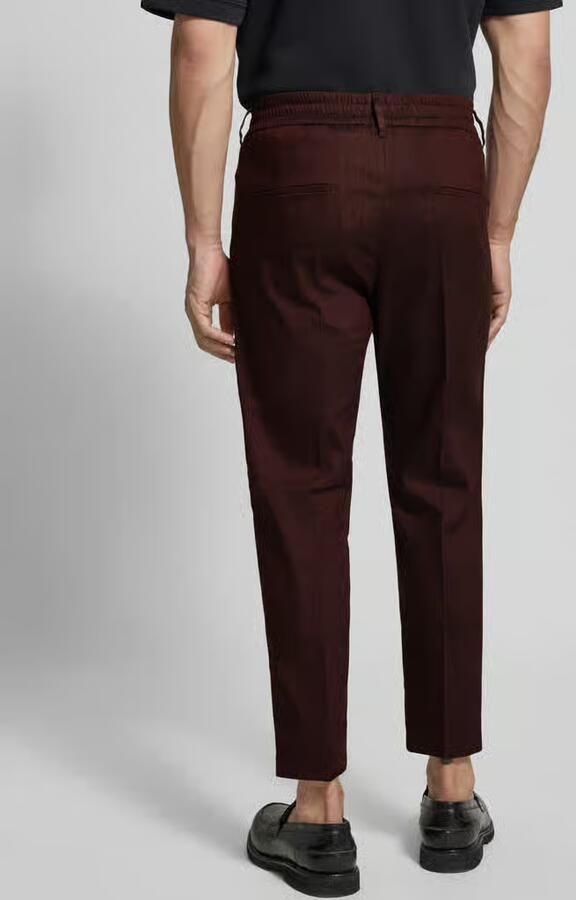 Drykorn Tapered fit bandplooibroek met elastische band model 'CHASY'