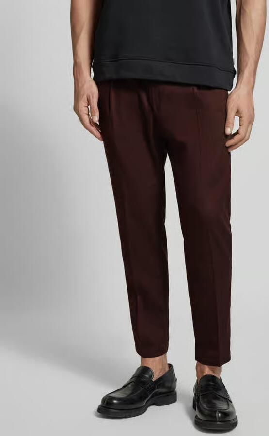 Drykorn Tapered fit bandplooibroek met elastische band model 'CHASY' - Foto 4