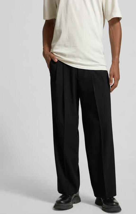 Drykorn Wide fit broek met persplooien model 'Leek' - Foto 2