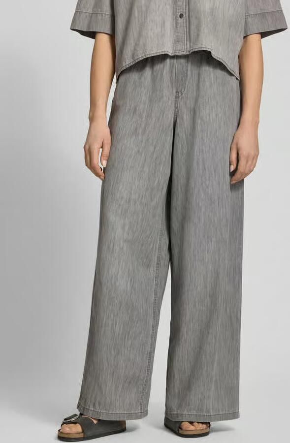 Drykorn wide fit stoffen broek met ruches model 'Dwindle' - Foto 2