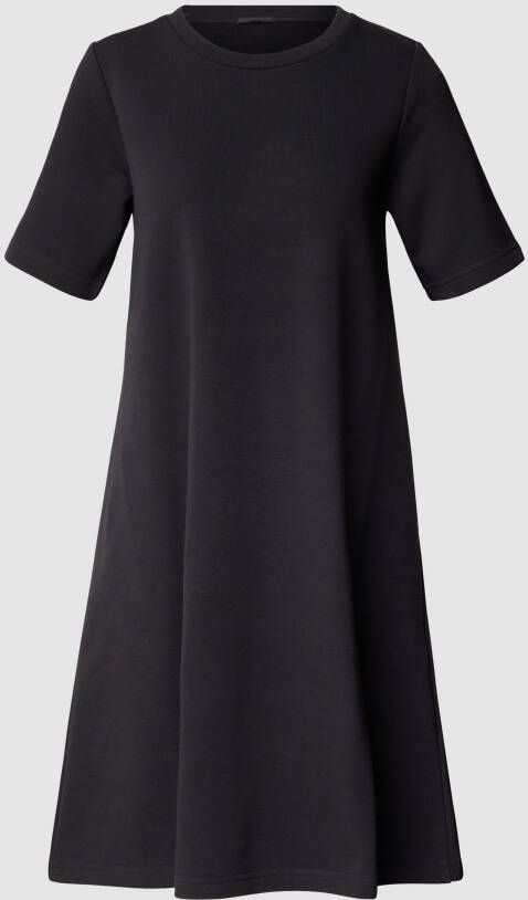 Drykorn Knielange jurk met geribde ronde hals model 'Erli'