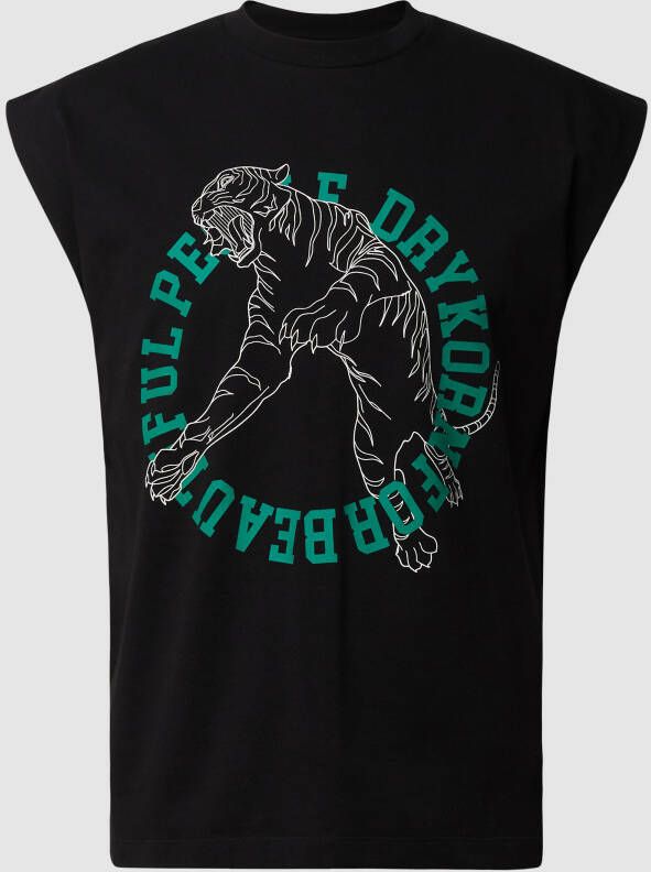 Drykorn Mouwloos T-shirt met logomotief