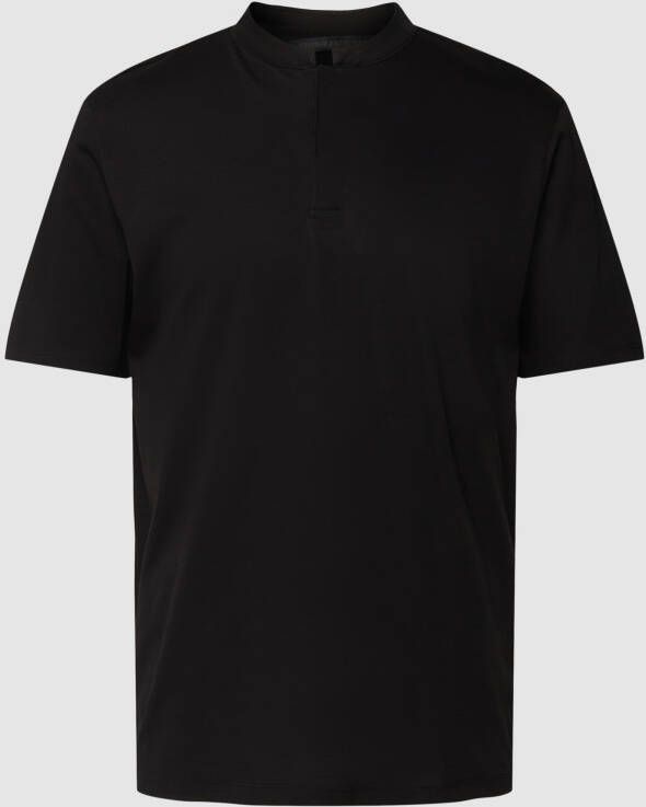 Drykorn 520101 Louis 10 T-shirt met stand-up kraag 1000 Zwart Heren