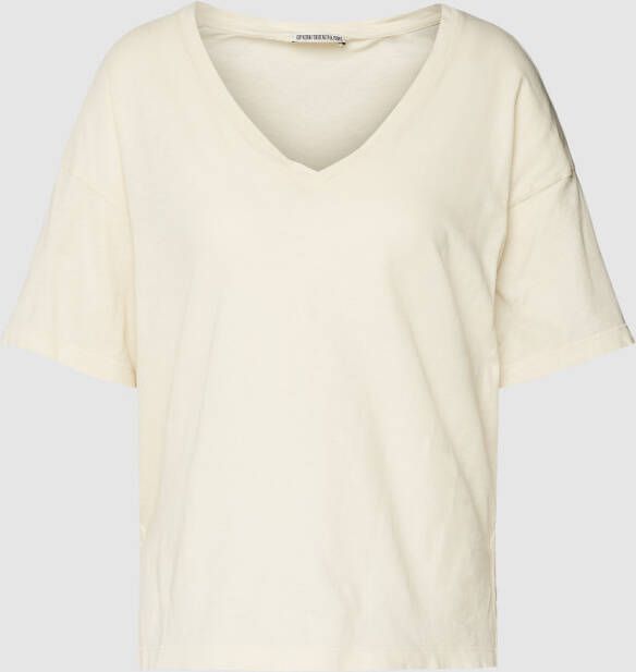 Drykorn T-shirt met afgeronde V-hals model 'SVENNIE'