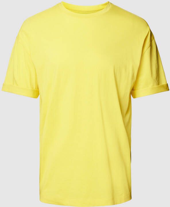 Drykorn T-shirt met geribde ronde hals model 'THILO'
